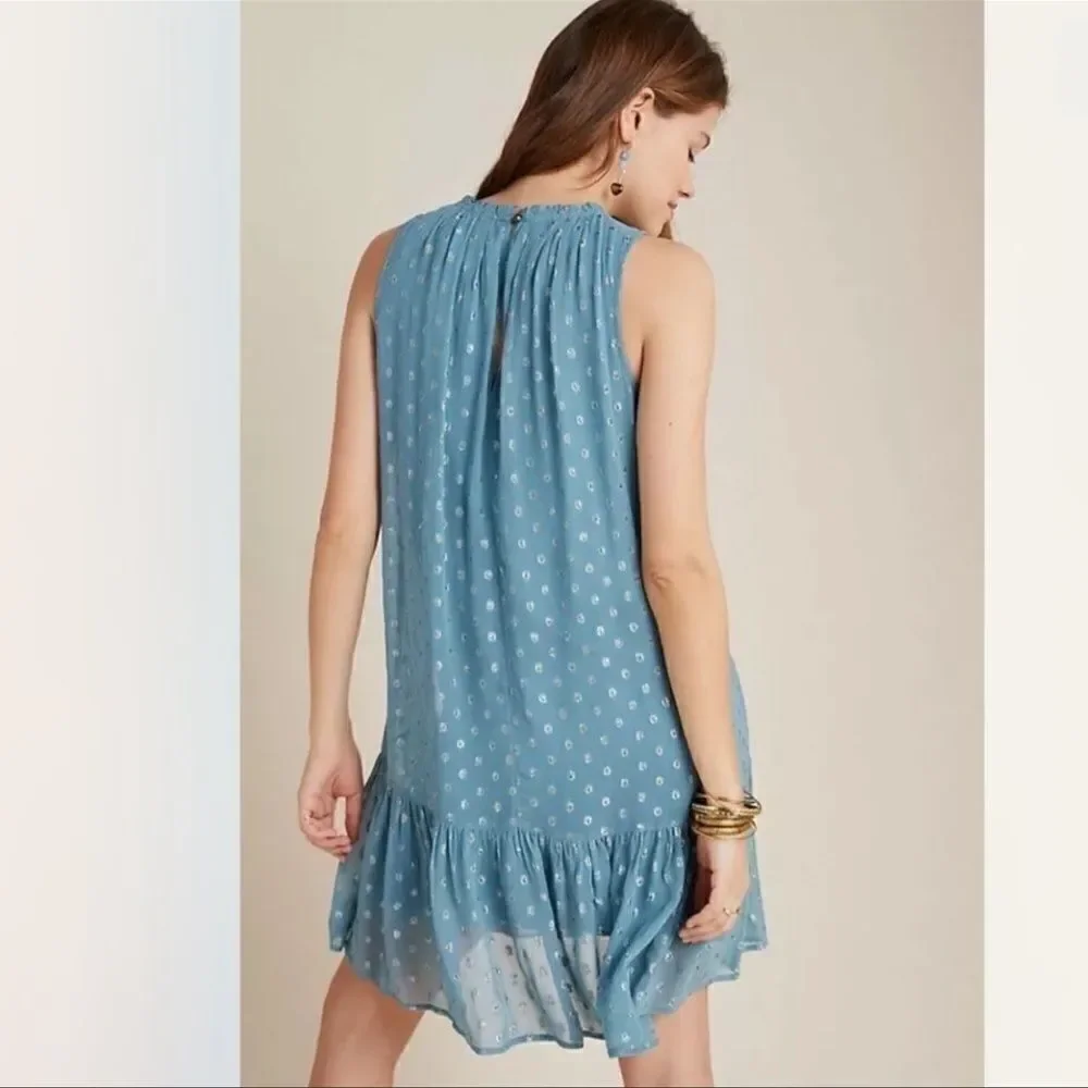 Anthropologie - Blue Natalie Flounced Tunic Dress - Picture 3 of 7